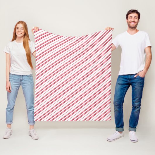 Peppermint Christmas Candy Cane Stripes Fleecedecke (Beispiel)