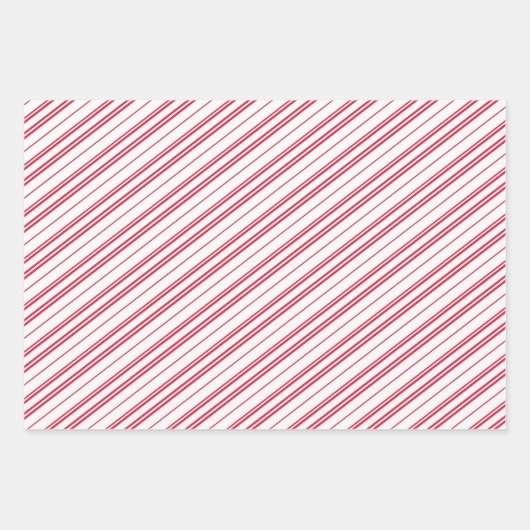 Peppermint Christmas Candy Cane Stripes Geschenkpapier Set (Vorderseite)