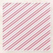 Peppermint Christmas Candy Cane Stripes Glasuntersetzer (Vorderseite)
