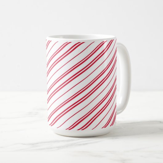 Peppermint Christmas Candy Cane Stripes Kaffeetasse (VorderseiteRechts)