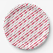 Peppermint Christmas Candy Cane Stripes Pappteller (Vorderseite)
