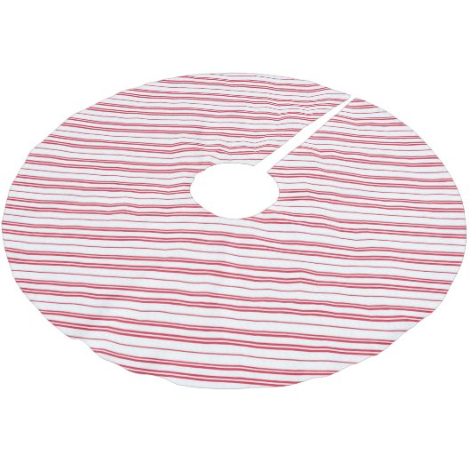 Peppermint Christmas Candy Cane Stripes Polyester Weihnachtsbaumdecke (Schrägansicht)