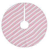 Peppermint Christmas Candy Cane Stripes Polyester Weihnachtsbaumdecke (Vorderseite)