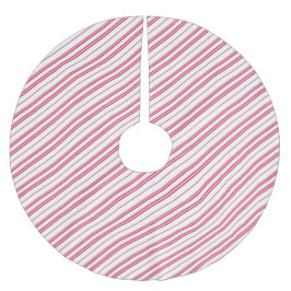 Peppermint Christmas Candy Cane Stripes Polyester Weihnachtsbaumdecke