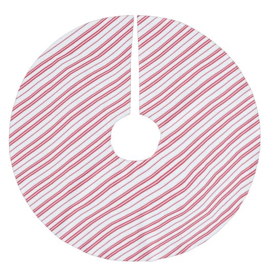 Peppermint Christmas Candy Cane Stripes Polyester Weihnachtsbaumdecke (Vorderseite)