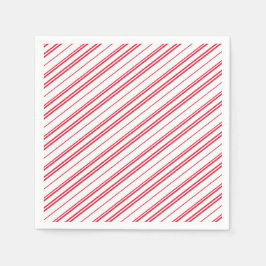 Peppermint Christmas Candy Cane Stripes Serviette