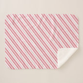Peppermint Christmas Candy Cane Stripes Sherpadecke (Vorderseite (Horizontal))
