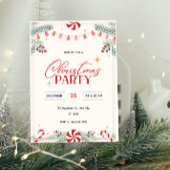 Peppermint Christmas Party Invitation  Einladung