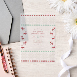Peppermint Cream Ugly Sweater Weihnachts-Party Pergament Einladungen