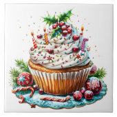 Peppermint Cupcakes Fliese (Vorderseite)