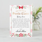Peppermint Dreams Letter of Santa Printable Einladung (Stehend Vorderseite)