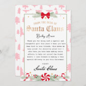 Peppermint Dreams Letter of Santa Printable Einladung (Vorne/Hinten)