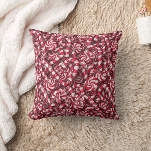 Peppermint Dreams Pattern | Retro Candy Cane Kissen (Decke)