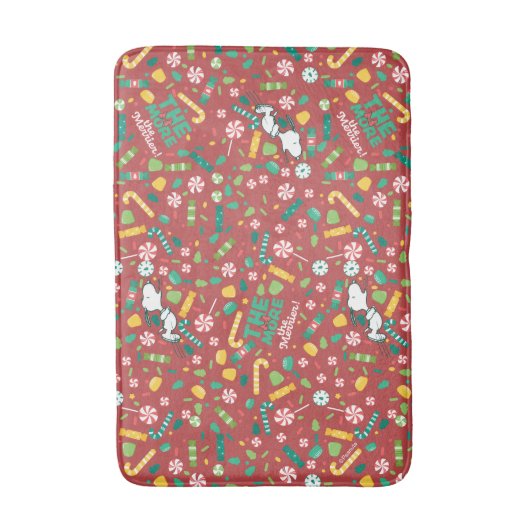 Peppermint Dreams Snoopy Candy Pattern Badematte (Vorderseite Vertikal)