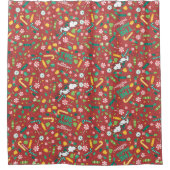 Peppermint Dreams Snoopy Candy Pattern Duschvorhang (Vorderseite)