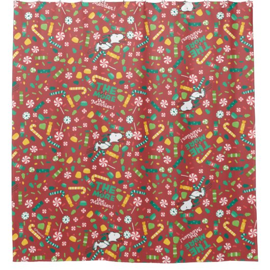 Peppermint Dreams Snoopy Candy Pattern Duschvorhang (Vorderseite)