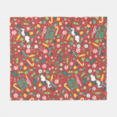 Peppermint Dreams Snoopy Candy Pattern Fleecedecke (Vorderseite (Horizontal))