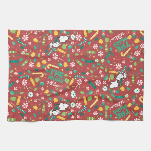 Peppermint Dreams Snoopy Candy Pattern Geschirrtuch (Horizontal)