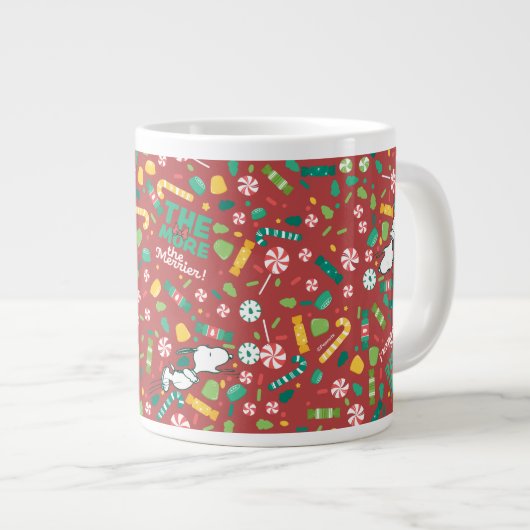 Peppermint Dreams Snoopy Candy Pattern Jumbo-Tasse (Vorderseite Rechts)