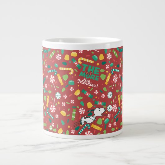 Peppermint Dreams Snoopy Candy Pattern Jumbo-Tasse (Vorderseite)