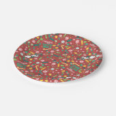 Peppermint Dreams Snoopy Candy Pattern Pappteller (Schrägansicht)