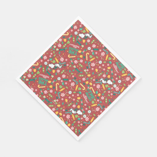 Peppermint Dreams Snoopy Candy Pattern Serviette (Ecke)