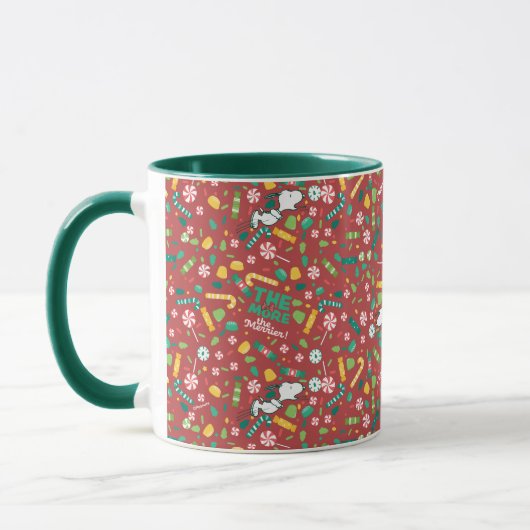 Peppermint Dreams Snoopy Candy Pattern Tasse (Links)