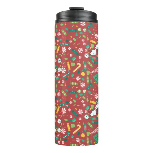 Peppermint Dreams Snoopy Candy Pattern Thermosbecher (Vorderseite)
