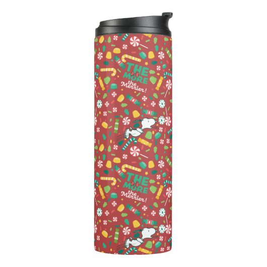 Peppermint Dreams Snoopy Candy Pattern Thermosbecher (Nach links gedreht)