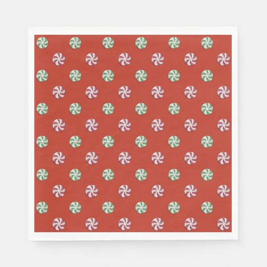 Peppermint Drehung Candies Paper Napkins Serviette (Vorderseite)
