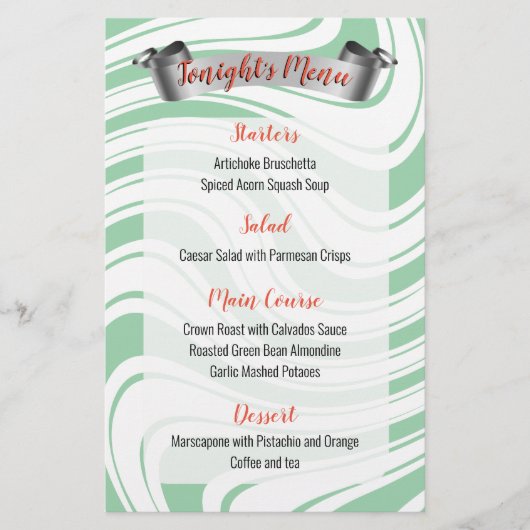 Peppermint Drehung Catering Weihnachtsmenü Briefpapier (Vorderseite)