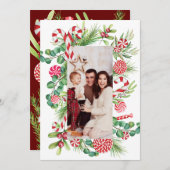 Peppermint elegant feiertagskarte (Vorne/Hinten)