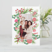 Peppermint elegant feiertagskarte (Stehend Vorderseite)