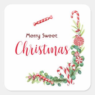 Peppermint elegant quadratischer aufkleber