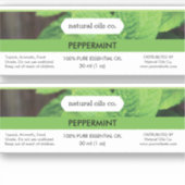Peppermint Essenzielle Öle Duftstoff Flaschenetike Aufkleber (Vorderseite)