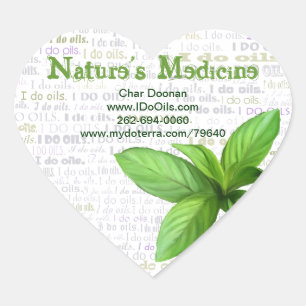 Peppermint-Etikett "I Do Oils" Herz-Aufkleber