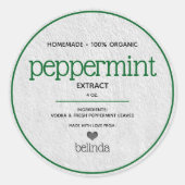 Peppermint Extract Personalisiertes Flaschenetiket Runder Aufkleber (Vorderseite)