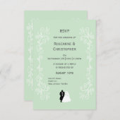 Peppermint farbige Braut- und Bauernzeitung RSVP Karte (Vorne/Hinten)