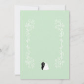 Peppermint farbige Braut- und Bauernzeitung Save The Date (Rückseite)