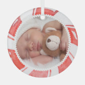Peppermint-Foto-Rahmen | Niedlicher Weihnachtsurla Ornament Aus Glas (Vorderseite)