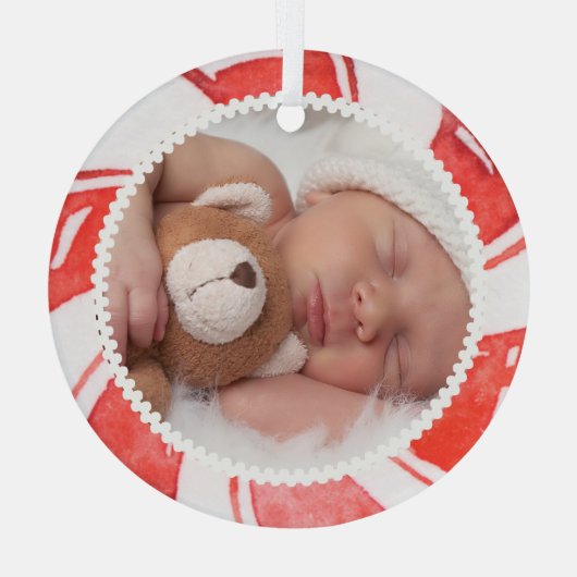 Peppermint-Foto-Rahmen | Niedlicher Weihnachtsurla Ornament Aus Glas (Rückseite)