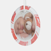 Peppermint-Foto-Rahmen | Niedlicher Weihnachtsurla Ornament Aus Glas (Vorderseite links)