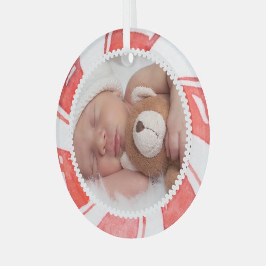 Peppermint-Foto-Rahmen | Niedlicher Weihnachtsurla Ornament Aus Glas (Vorderseite links)
