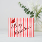 Peppermint Frohe Weihnachtskarte Postkarte (Stehend Vorderseite)