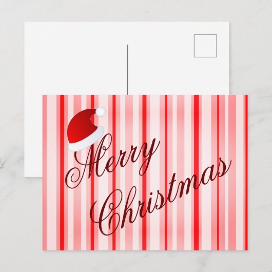 Peppermint Frohe Weihnachtskarte Postkarte (Vorne/Hinten)