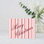 Peppermint Frohe Weihnachtskarte Postkarte (Stehend Vorderseite)