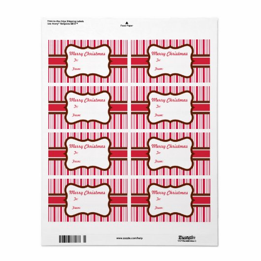 Peppermint-Geschenk Tag Weihnachtsmarken (Vorne)