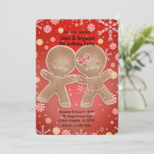 Peppermint Gingerbread Boy & Girl Birthday Party Einladung (Stehend Vorderseite)