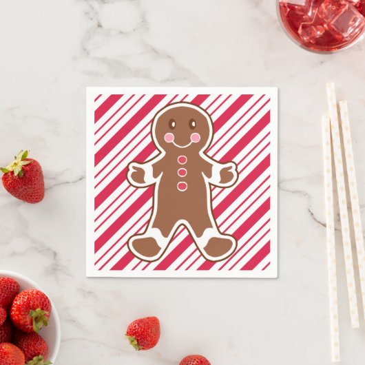 Peppermint Gingerbread Boy Napkins Serviette (Beispiel)
