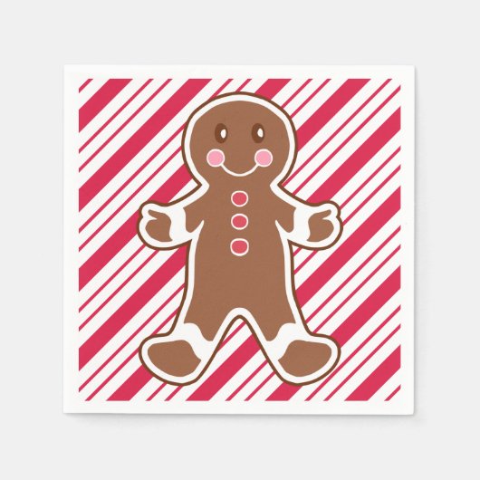Peppermint Gingerbread Boy Napkins Serviette (Vorderseite)